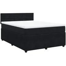 vidaXL Boxspringbett mit Matratze Schwarz 140x200 cm Samt