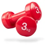 Matchu Sports Vinyl Kurzhantel Set 0,5/1/2/3/4/5 kg Gymnastikhanteln rot