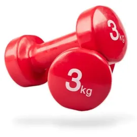 Matchu Sports Vinyl Kurzhantel Set 0,5/1/2/3/4/5 kg Gymnastikhanteln rot