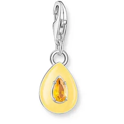 Charm Anhänger 3D Tropfen mit einem Stein - 925 Sterlingsilber