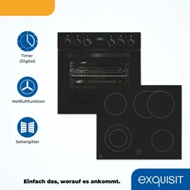 GGV Exquisit Exquisit EHE285-HBZ-020 Einbauherd-Set schwarz