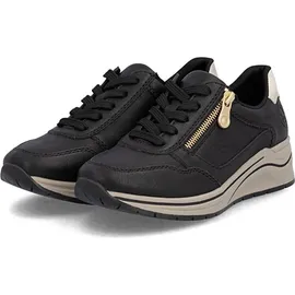 Rieker Keilsneaker Damen goldfarben/schwarz 41