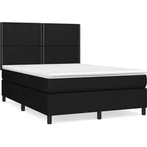 vidaXL Boxspringbett mit Matratze Schwarz 140x200 cm Stoff