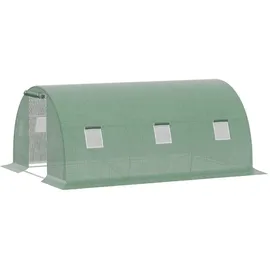 Outsunny Foliengewächshaus Kunststoff Dunkelgrün 450 cm 6 mm 6 m2
