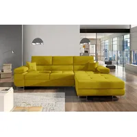 Armando Ecksofa 280 x 205 cm Gelb (Velour), Ausführung:Links