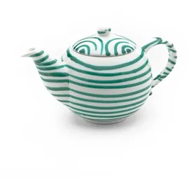 Gmundner KERAMIK Teekanne glatt Füllmenge : 1.5 Liter Grüngeflammt Geschirr, handgemacht in Österreich
