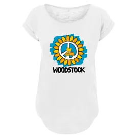 F4NT4STIC T-Shirt "Woodstock Artwork Flower Peace", Damen, Gr. 5XL, weiß, Obermaterial: 100% Baumwolle, regular fit, Rundhals, ohne Bündchen, Shirts T-Shirt, Print