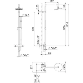Steinberg Serie 340 Brauseset mit Thermostatarmatur, EasyClean, Stabhandbrause, 3402721
