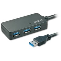 Lindy Active Extension Pro Hub 10m USB-Hub, 3x USB-A 3.0, USB-A 3.0 [Stecker] (43159)