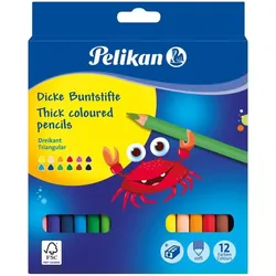 Pelikan Buntstifte dick inkl. Anspitzer VE=12 Farben