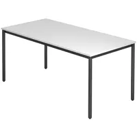 Bümö Besprechungstisch, Weiß, Schwarz, Nachbildung, 160x72x80 cm, FSC Mix,