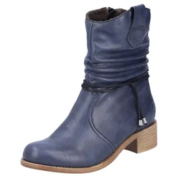 Winterstiefelette, Boots, Blockabsatz, slouchy Schaft, mit Innenreißverschluss, Gr. 36, dunkelblau, , 75739356-36