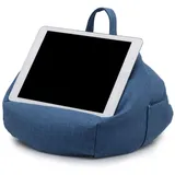 ARSBORUI Tablet Halter Kissen, Tablet Kissenständer mit Seitentasche, Weich Tablet Kissenhalter Buchkissen Tragbarer Tablet Ständer Multi-Angle Pillow Lap Stand für Tablets Phones Books (Blue)
