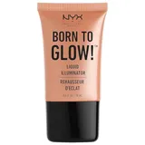 NYX Professional Makeup Born to Glow Liquid Illuminator, Flüssiges Schimmer Makeup, Highlighter, Foundation Base, Vegane Formel, Farbton: Gleam