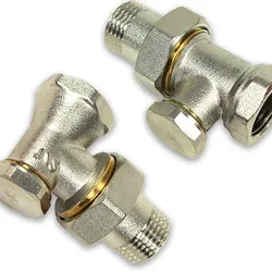 Rücklaufverschraubung 1/2'' (DN 15) für Kompaktheizkörper, verschiedene Ausführungen (Ausführung: 1/2'' Winkelform)
