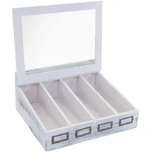 Mendler Besteckkiste HWC-C25 37 x 33 x 17 cm 1-tlg. weiß
