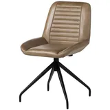 Massivmoebel24 Polsterstuhl Leder beige