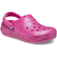 Crocs Unisex Kinder Classic Lined Clogs Glitter, 33/34 EU, Fuchsia Fun Multi, 33/34 EU - 33/34 EU