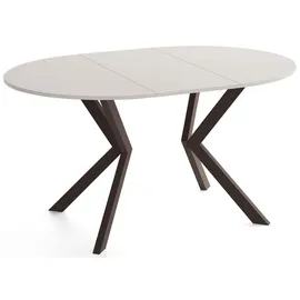 WFL GROUP Valio Ø 90 cm ausziehbar 130 cm beige/grau