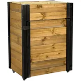 Dobar Rollbarer Gartenschrank mit Pflanzkasten Braun/Schwarz FSC®