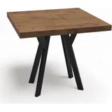 LANCELOT quadratischer Tisch 90x90 erweiterbar auf 190 cm - Schwarz