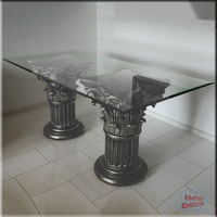 Esstisch Glas Wohnzimmertisch Tisch Säulen Glastisch Griechischer Design 160 cm