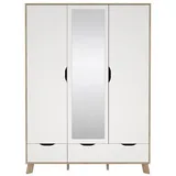 Tvilum Kleiderschrank Ikast 201 x 148 x 58 cm Weiß/Eiche
