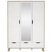 Tvilum Kleiderschrank Ikast 201 x 148 x 58 cm Weiß/Eiche