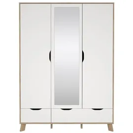 Tvilum Kleiderschrank Ikast 201 x 148 x 58 cm Weiß/Eiche