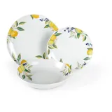 Excelsa Lemon Tafelservice, 18-teilig, Porzellan, Bianco/Limoni, STK