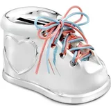 Silbernes Sparschwein Für Ein Kind, Elegant Als Geschenk, Taufschuh  Größe: 56x93x51 Mm  Artikelnummer: Zv7275261