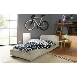 Home Affaire Sessel Pia Cord 83 x 77 x 83 cm Beige/Grau mit Pouf-Funktion