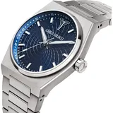 Carlo Colucci Quarzuhr blau/silber Leder 40 mm CC600-1