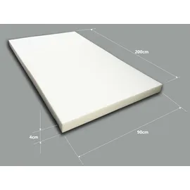sunnypillow Schaumstoffplatte Schaumstoff Zuschnitt 90 x 200 x 4 cm RG 14/18 Topper Matratzen in vielen Größen zur Auswahl