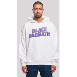 F4NT4STIC Kapuzenpullover Black Sabbath Heavy Metal Band Wavy Logo Black Print weiß 3XL