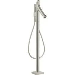 hansgrohe Fertigset Axor Starck Organic Badewannenthermostat, A 175mm, boden, Edelstahl-Optik
