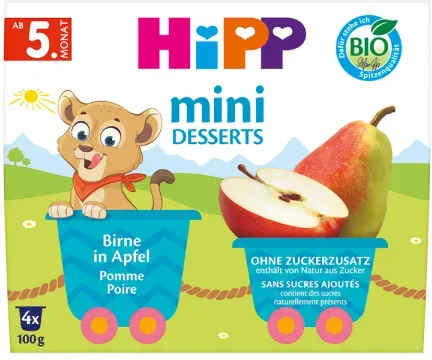 Hipp Mini Dessert Apfel Birne Bio 4x100g