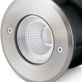 FARO SURIA Bodeneinbauleuchte Edelstahl Ø 12 cm 3W 3000K 319lm IP67 silber