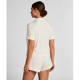 Hunkemöller Jersey-Pyjama Kurzärmelige Jacke Weiß XS