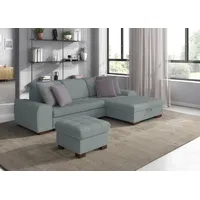 sit&more Ecksofa »Luxor L-Form«, wahlweise mit Bettfunktion, Bettkasten und Kopfteilverstellung, blau