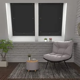 Woltu Thermorollo Dachfenster 60 x 73 cm Schwarz