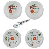 Retsch Arzberg Pizzateller Ø 30cm mit Dekor Set, (4 St), aus Porzellan spülmaschinengeeignet, pro Set 2 verschiedene Motive