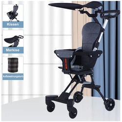 TPFLiving Klappkinderwagen aus Aluminium mit Sitzpolster und Sonnenschutz