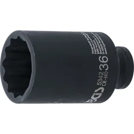 BGS Kraft-Steckschlüssel-Einsatz Zwölfkant 12,5 mm (1/2") SW 36 mm