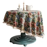 AUKUU Tischdecke Tischdecke Tischdecke Hortensie Quaste Jacquard Tischdecke, Runde dicke Tischdecke 90*90CM