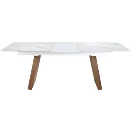 ac angel cerda Angel Cerdá Ausziehbarer Esstisch ovales Fass Porzellanmarmor aus Walnuss 1134