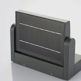 LINDBY LED-Solar-Außenwandlampe Sherin, anthrazit, Sensor - schwarz,