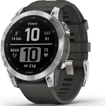 Garmin Fenix 7 Standard silber mit graphitfarbenem Armband