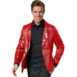 tectake® Pailletten-Jackett Herren