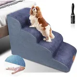 Famanu Hundetreppe für Möbel - Waschbarer Plüschbezug, Antirutsch-Funktion